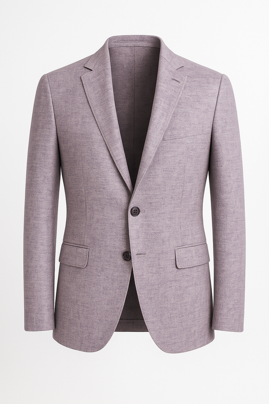 Contemporary textured Lavender White Blazer
