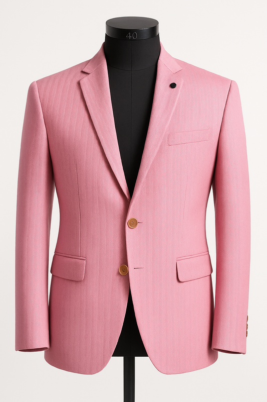 Aesthetic Textured Classic Pink Blazer
