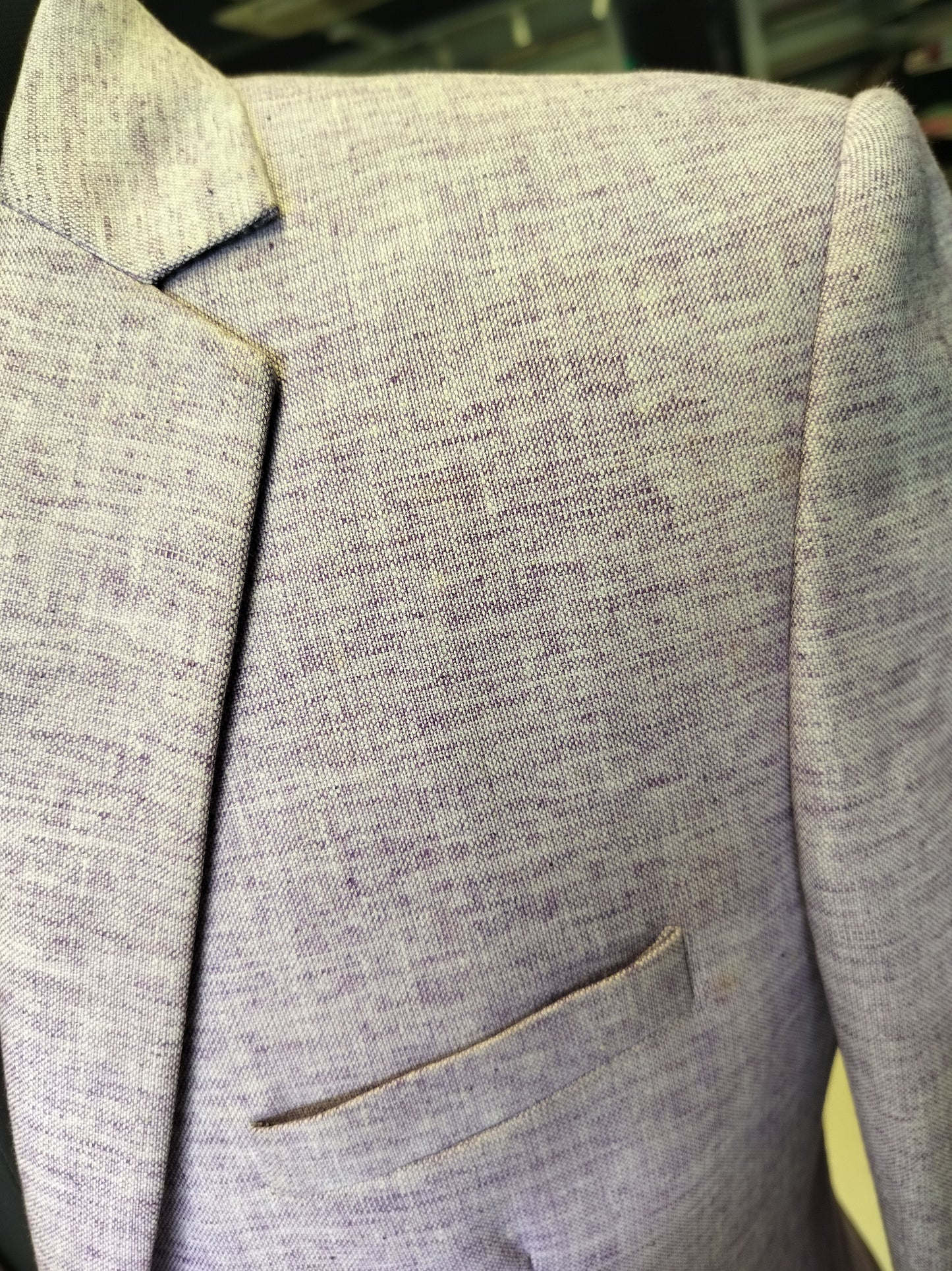 Contemporary textured Lavender White Blazer