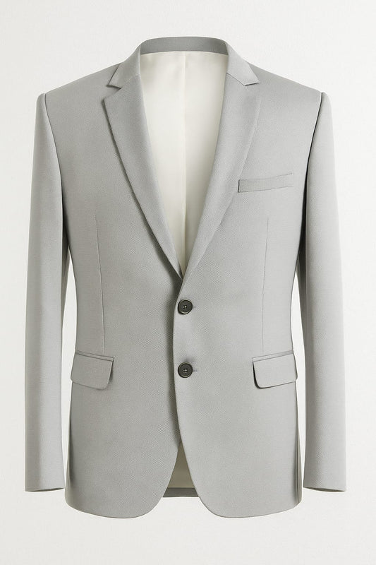 Elegant White Black Textured Blazer