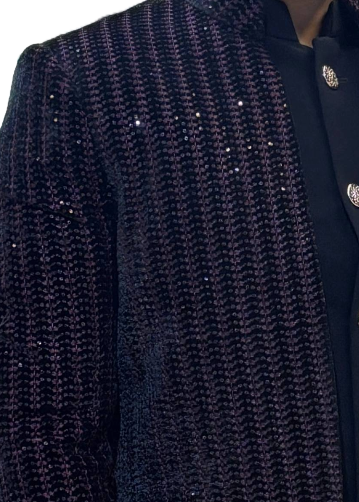 Exclusive Designer Layered Open Bandhgala