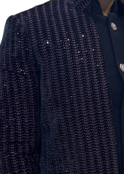 Exclusive Designer Layered Open Bandhgala