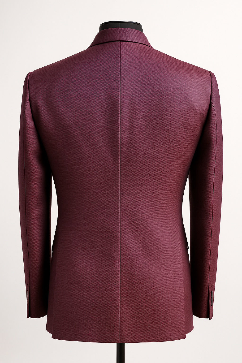 Classic Textured Maroon Blazer
