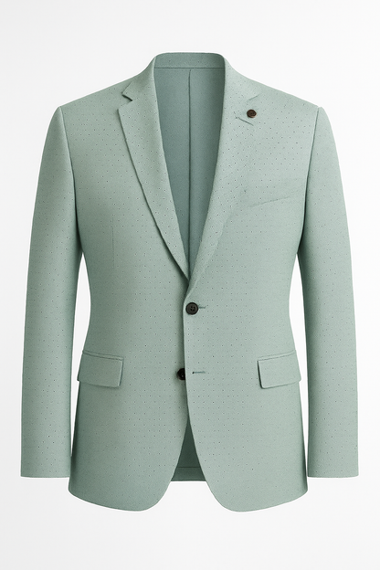 Stylish Aqua Light Green Blazer with sophisticated texture