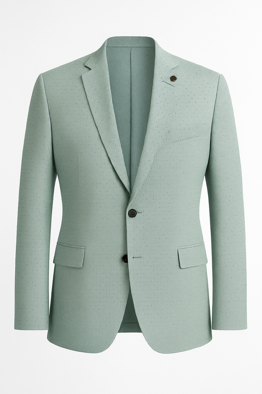 Stylish Aqua Light Green Blazer with sophisticated texture