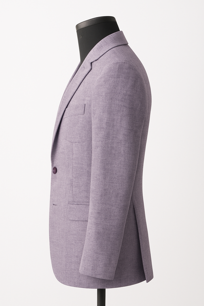 Contemporary textured Lavender White Blazer