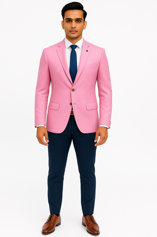 Aesthetic Textured Classic Pink Blazer