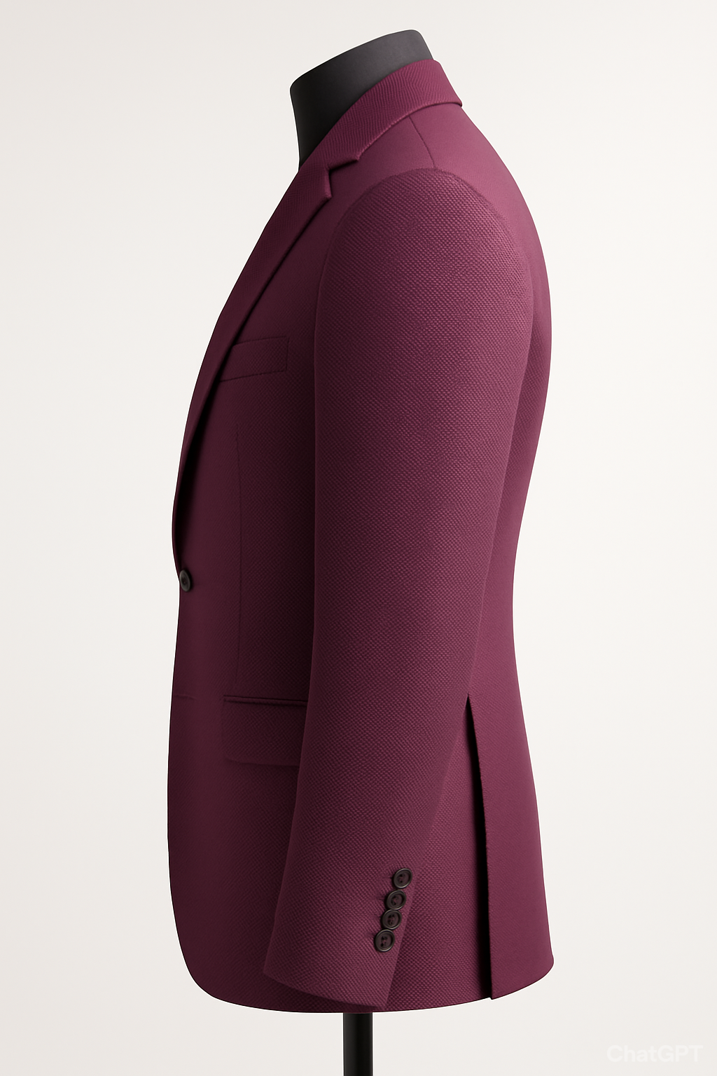 Classic Textured Maroon Blazer