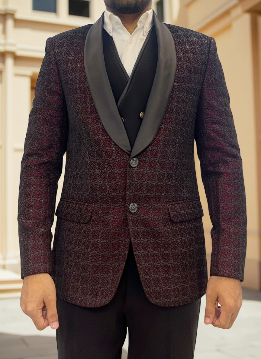 Ethnic Designer 2 Pc Suit Dark Maroon