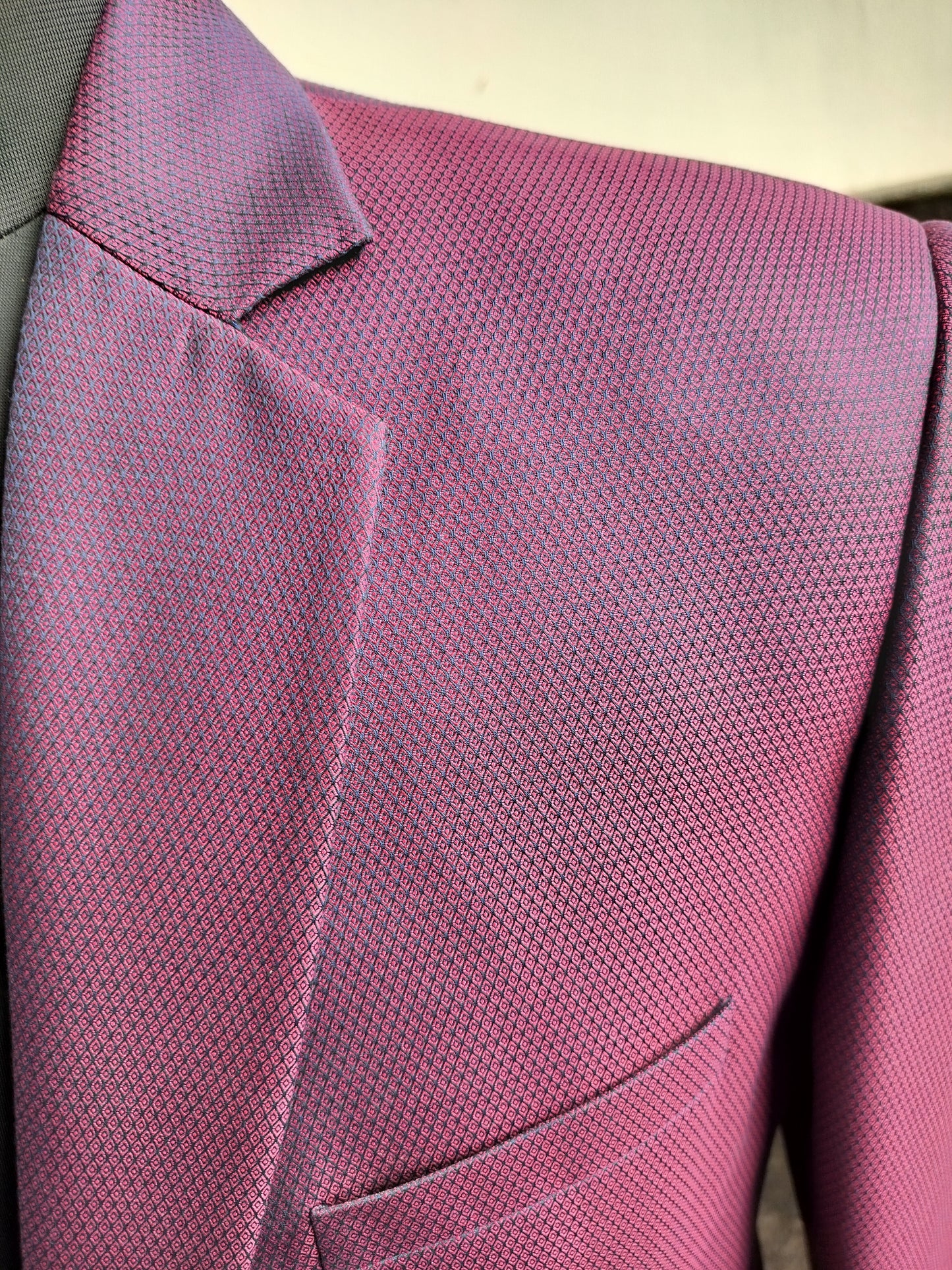 Classic Textured Maroon Blazer