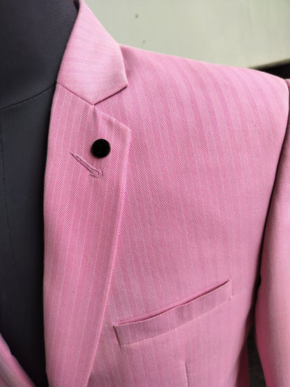 Aesthetic Textured Classic Pink Blazer