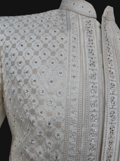 Majestic Designer White Sherwani