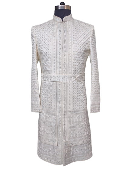 Majestic Designer White Sherwani