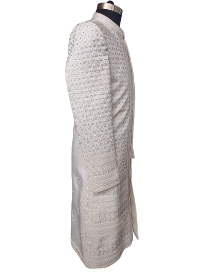 Majestic Designer White Sherwani