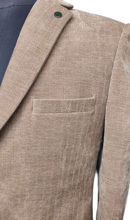 Exquisite Corduroy Light Sand Blazer