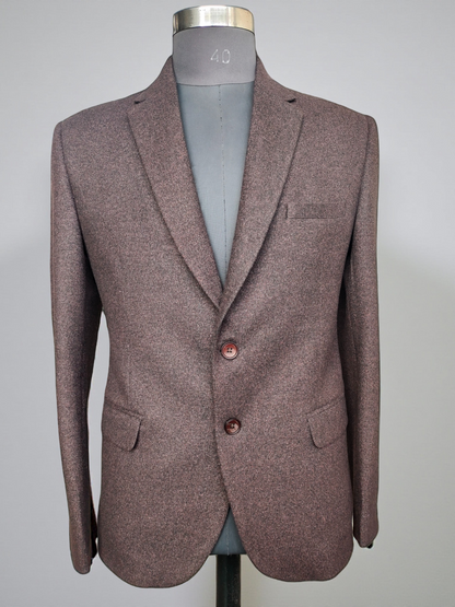 Refined Tweed Burgundy Melange Blazer