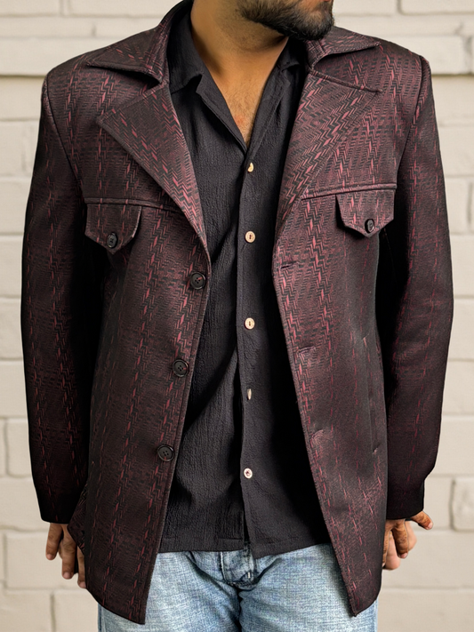 Designer Urban Maroon Blazer with multi-pockets
