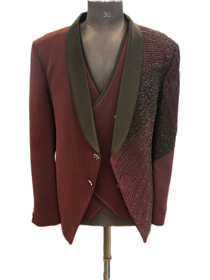 Ethnic Designer 2 Pc Suit Maroon