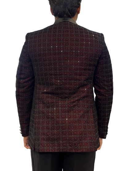 Ethnic Designer 2 Pc Suit Dark Maroon