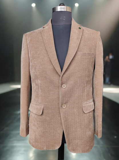 Exquisite Corduroy Light Sand Blazer