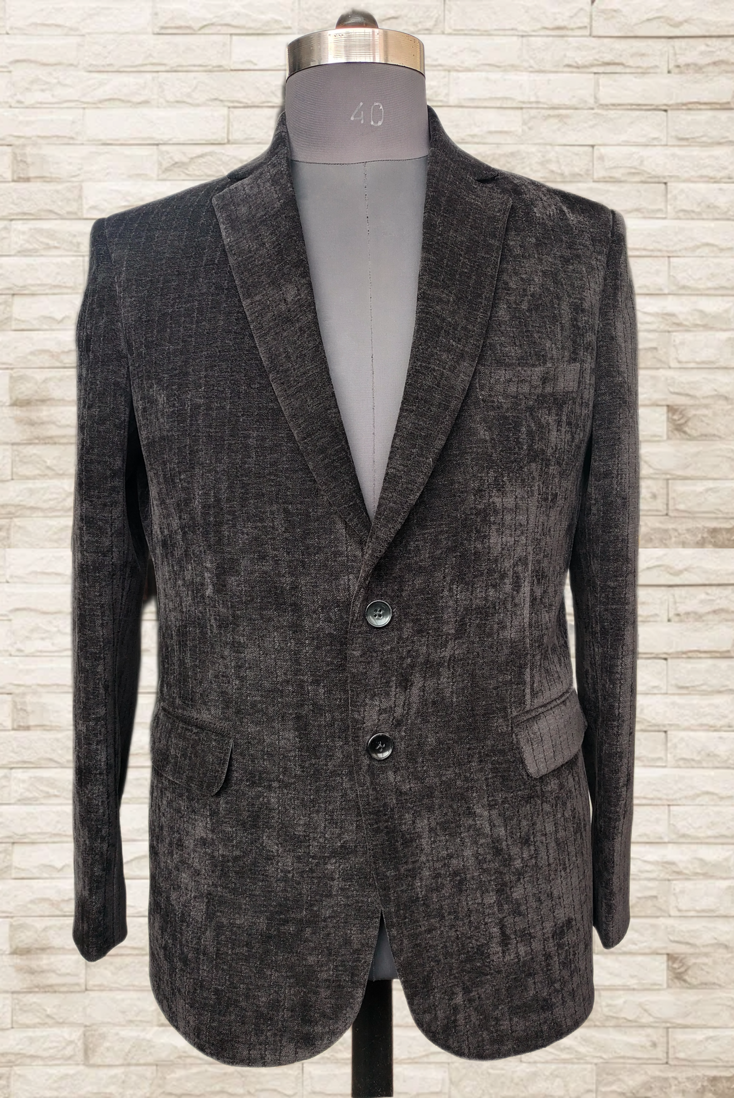 Exquisite Corduroy Black Blazer