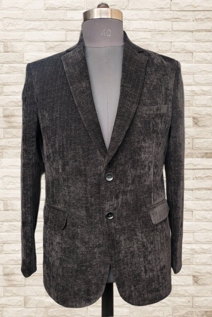 Exquisite Corduroy Black Blazer